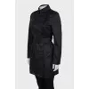 Fitted trench coat in black