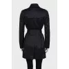 Fitted trench coat in black