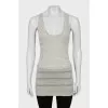Long cashmere and silk tank top