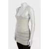 Long cashmere and silk tank top