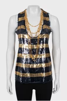 Silk sequin top