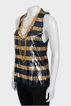 Silk sequin top