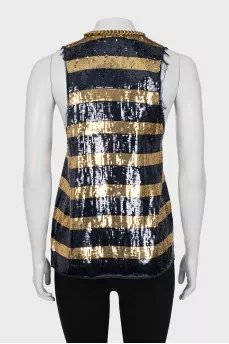 Silk sequin top