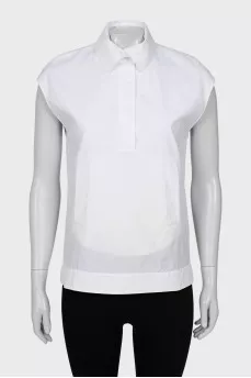 White straight cut blouse