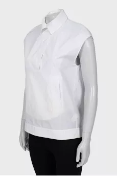 White straight cut blouse