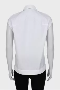White straight cut blouse