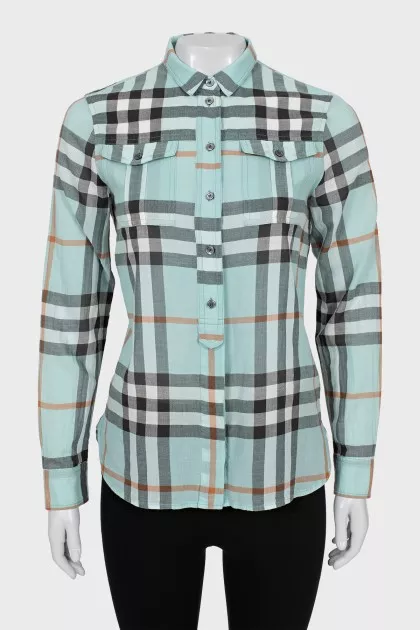 Checked button-down shirt