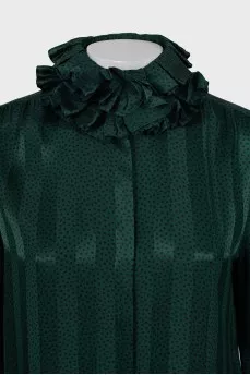 Green silk blouse