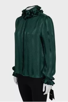 Green silk blouse