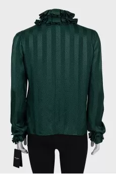 Green silk blouse