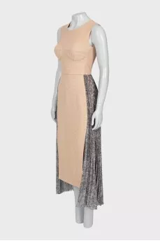 Two-tone pleated dress