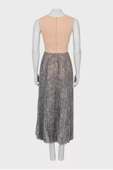 Two-tone pleated dress