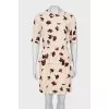 Beige dress with floral print