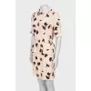 Beige dress with floral print