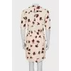 Beige dress with floral print