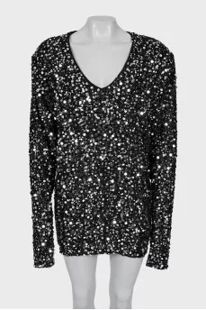 Slim fit dress with sequins