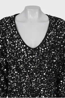 Slim fit dress with sequins