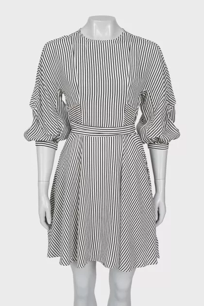 White dress with black stripes