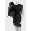 Silk dress decorated with rhinestones