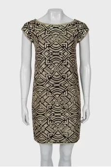 Silk dress decorated with sequins
