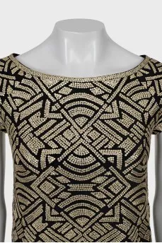 Silk dress decorated with sequins