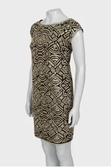 Silk dress decorated with sequins