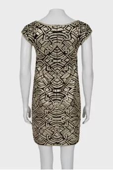 Silk dress decorated with sequins