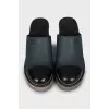 Leather clogs with heels