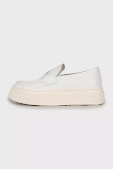 Leather platform loafers