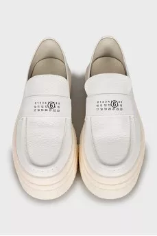 Leather platform loafers