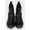 Black rubber boots
