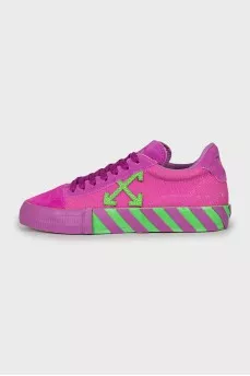 Textile and suede sneakers with brand logo