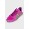 Textile and suede sneakers with brand logo