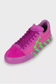 Textile and suede sneakers with brand logo