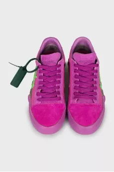 Textile and suede sneakers with brand logo