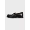 Brown leather loafers