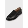 Brown leather loafers