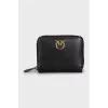 Leather wallet with zipper