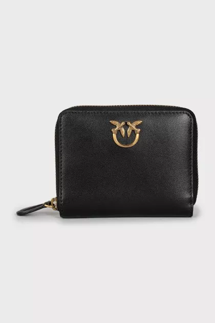 Leather wallet with zipper