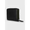 Leather wallet with zipper