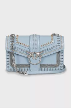 Blue bag with metallic decor
