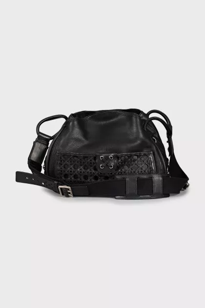 Black leather bag