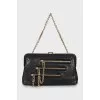 Vintage leather bag with chains