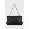 Vintage leather bag with chains