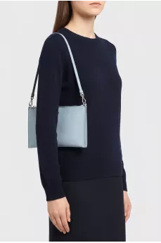 Blue leather bag Saffiano