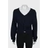 Wool jumper with drape