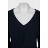 Wool jumper with drape