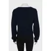 Wool jumper with drape