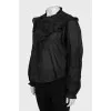 Black blouse with embroidery and frills