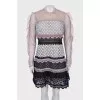 Mesh dress with lace